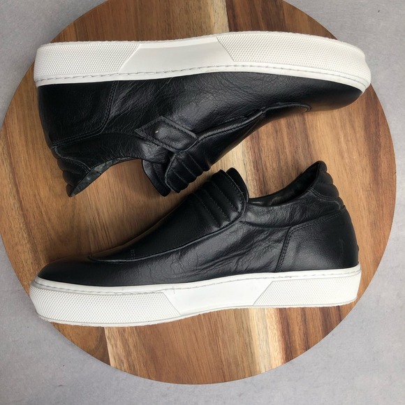 Ylati Footwear Made in Italy Nero Low Top Black Leather Slip On Sneaker Size 39 - Picture 5 of 7
